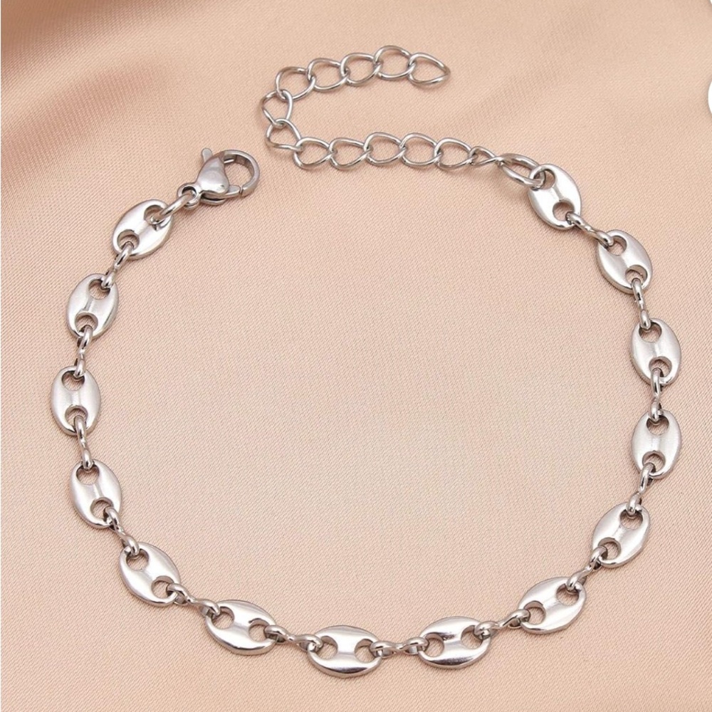 New Silver Stainless Steel Coffee Bean Bracelet